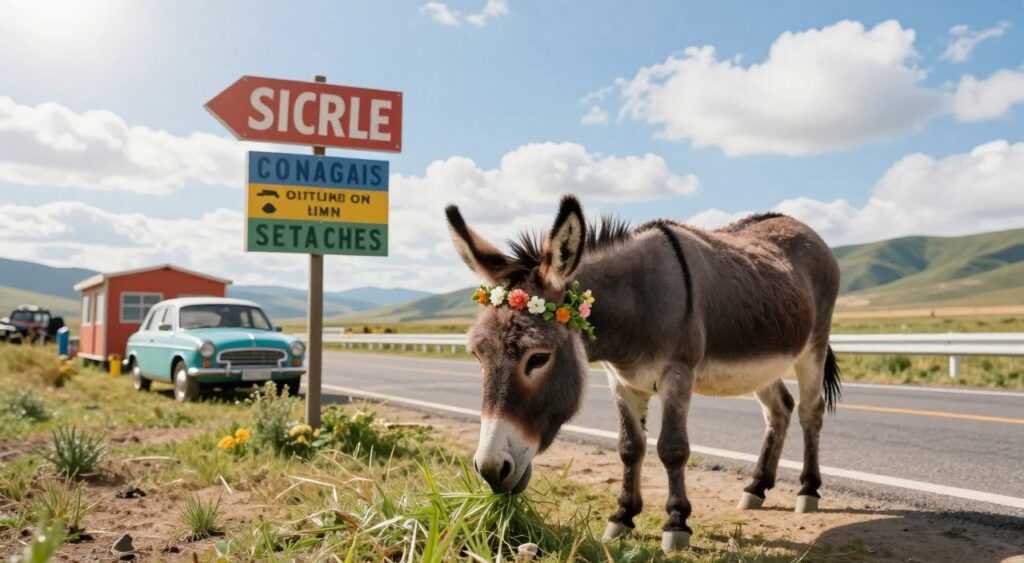 roadside donkey