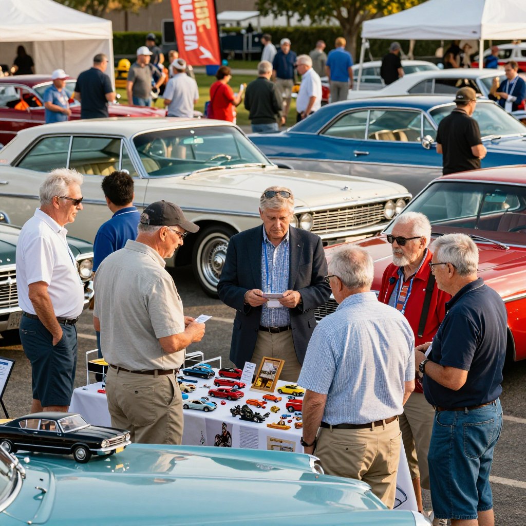 DeSoto memorabilia collectors at a local car show